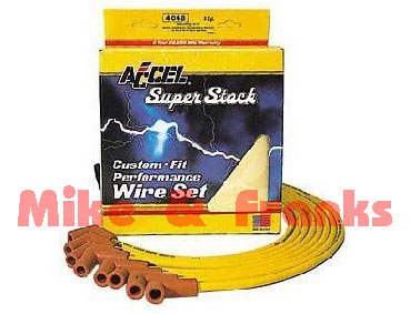 4039 yellow 8mm Wire Set w. copper core 90° plug boots