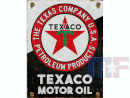 Enseigne en métal Texaco Motor Oil 12.5 x 16" (ca 32 x 41cm)