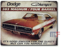 Placa metálica Dodge Charger 15" x 12" (ca. 38cm x 30cm)