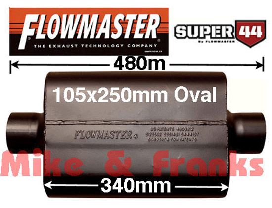 943045 Flowmaster Schalldämpfer Super 44 3" (76,2mm) Mitte-Mitte