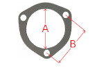Exhaust gasket 3-hole A=2.594" B=3.406"