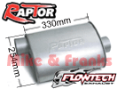 50051 Flowtech Raptor silenciador 2,25" (57,1mm)
