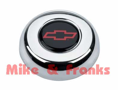 5640 chrome horn button "Chevrolet" black-red