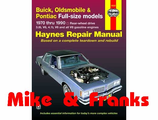 Repair manual 19025 RWD Bonneville Catalina Parisienne 70-86