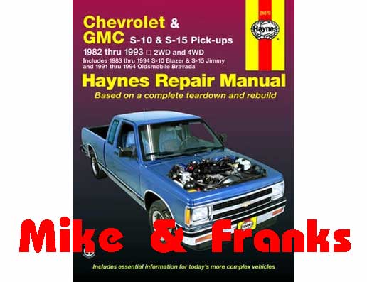 Repair manual 24070 S-10/15 Pickup S-10/15 Blazer 82-93