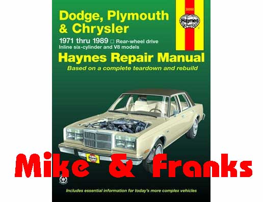 Repair manual 30050 all with rear wheel drive 71-89