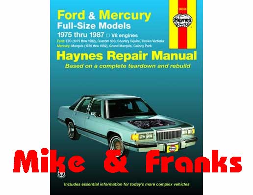 Repair manual 36036 Marquis Grand Marquis 1975-87