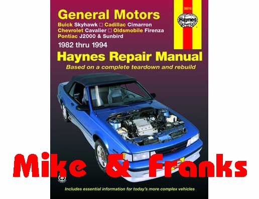 Repair manual 38015 Cavalier 1982-94