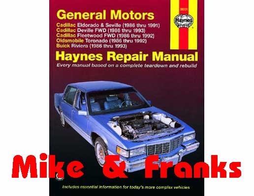 Repair manual 38031 Cadillac 1986-93 front wheel drive