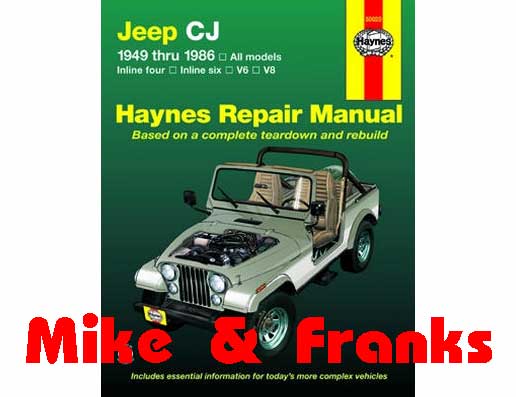 Repair manual 50020 Jeep CJ 1949-86