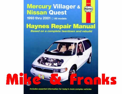 Manuel de réparation 64200 Mercury Villager 1993-2001