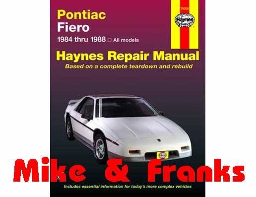 Repair manual 79008 Pontiac Fiero 1984-88