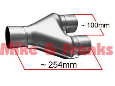 10798 Magnaflow Edelstahl Auspuffrohr Y-Rohr 3" (76,2mm)