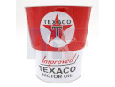 Trash can vintage aluminum "Texaco Oil"