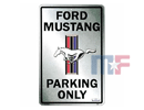 Placa metálica Mustang Parking Only 12\" x 18\" (ca 30.5 x 45.7cm)