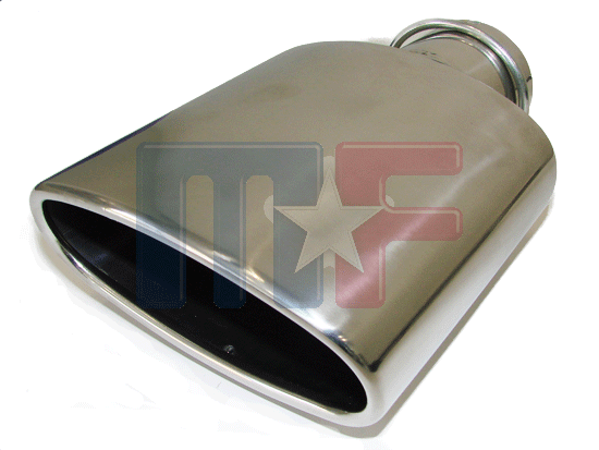 T815 Endrohr oval 2,5 (63,5mm) Anschluß Edelstahl poliert, M&F