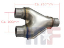 Exhaust pipe Y-pipe 2" (50,8mm) ID